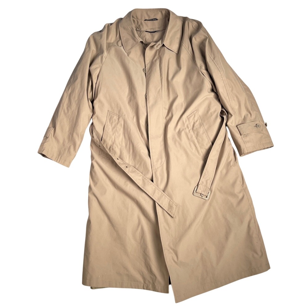 Stanley Blacker Thermolite Trench Coat Belted Removable‎ Quilted Lining Beige 42